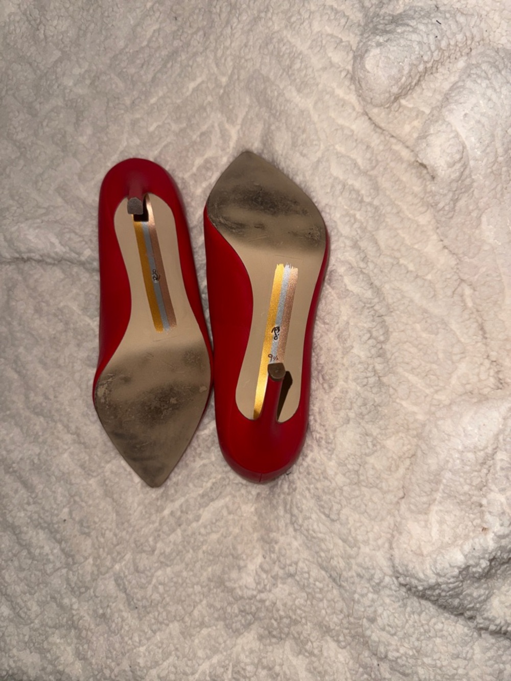 Sam Edelman Red Pointed-Toe Leather Pumps - Picture 3 of 7